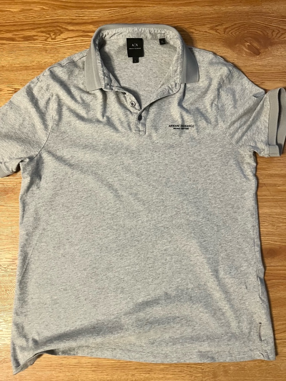 Armani Exchange Heather Gray Short-Sleeve Polo